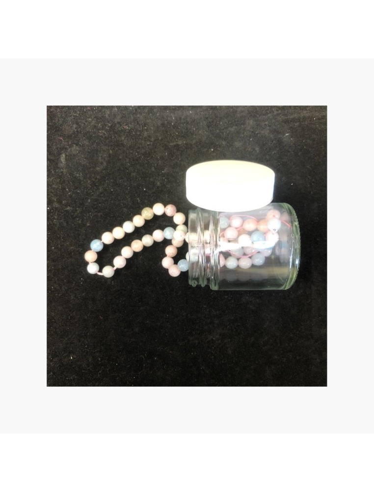 Perles Morganite / Aigue marine 4mm