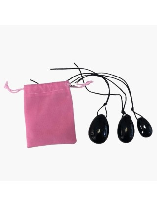 Oeufs de Yoni en obsidienne noire - 3 tailles
