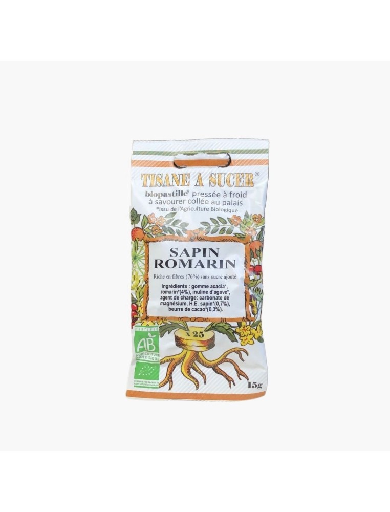 Tisane à sucer Sapin romarin 25 pastilles