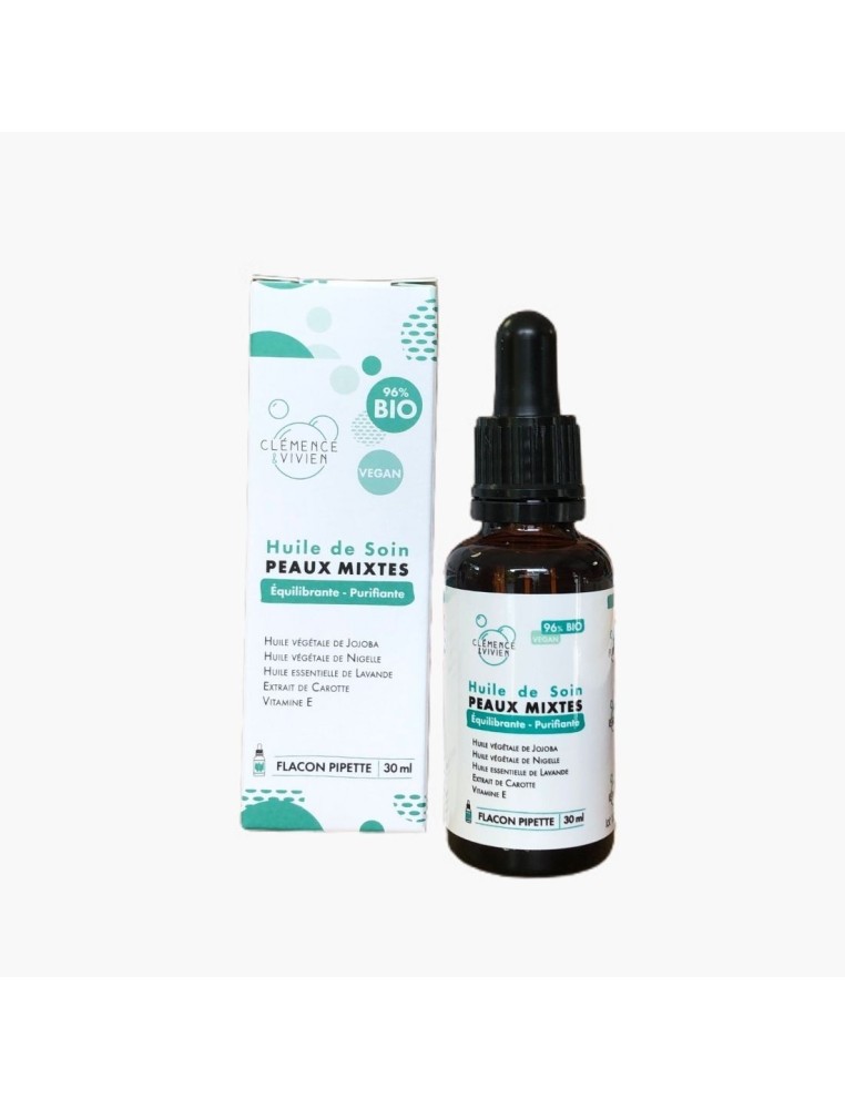 Huile de soin peaux mixtes Clémence et Vivien