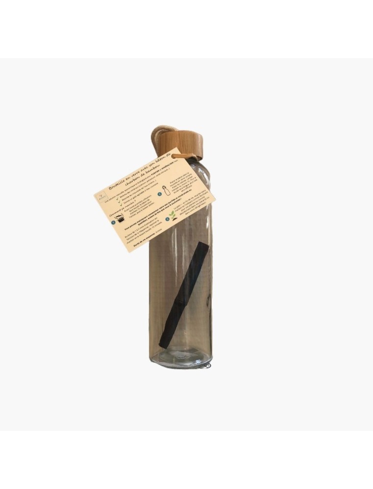 Bouteille en verre + charbon