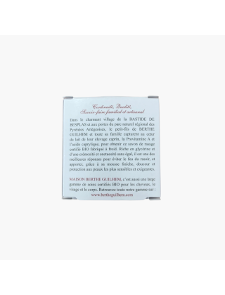 Savon de rasage lait de chèvre avocat menthe Berthe Guilhem dos