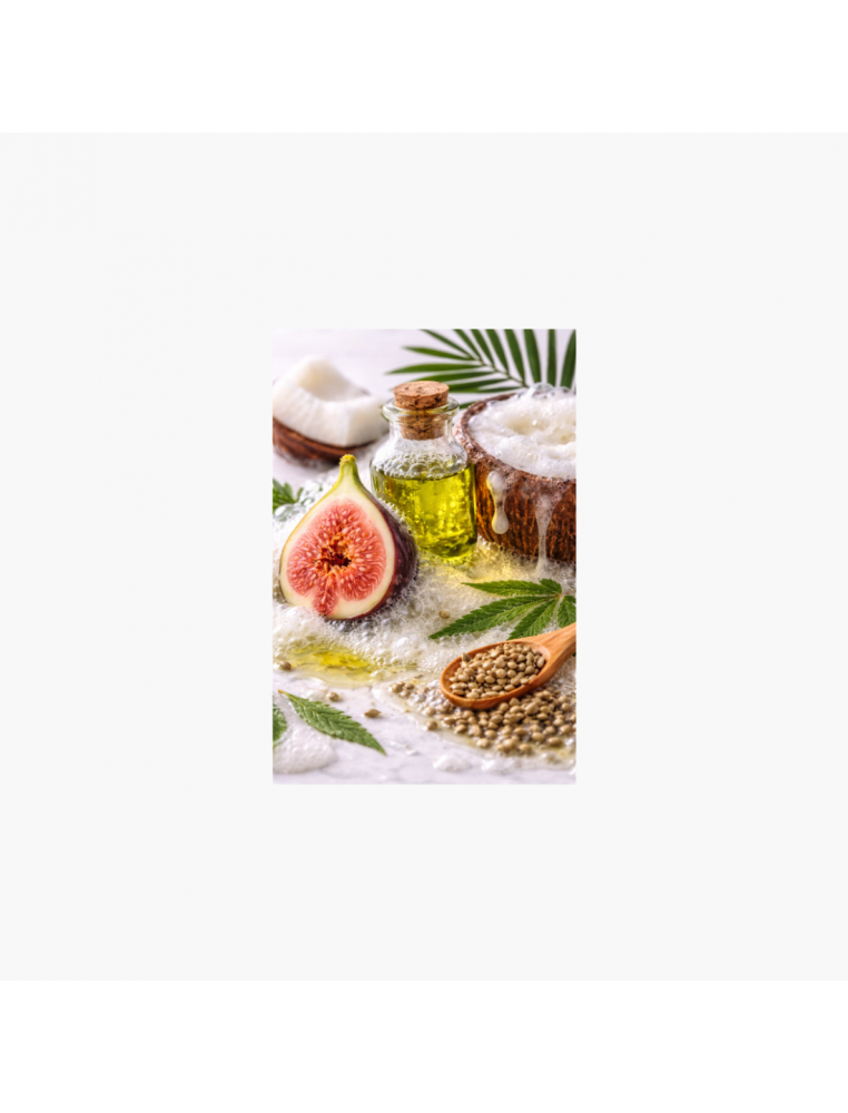 Après shampoing huile de chanvre, lait de coco, figue